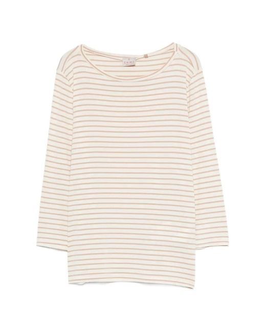 Marella Natural Striped Long-Sleeve T-Shirt