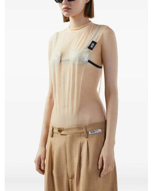 Gcds White Inverted Triangle Bodysuit