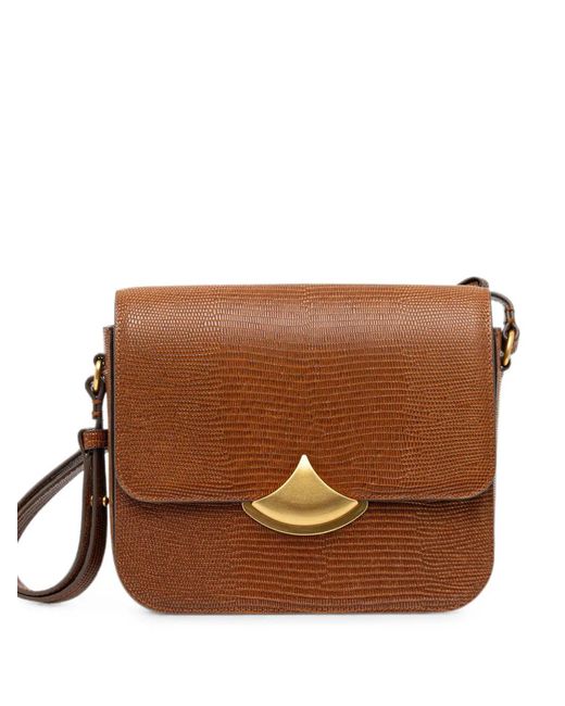 Sessun Brown Diviluz Lizard-Effect Leather Shoulder Bag