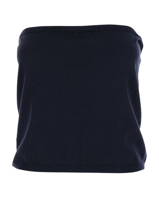 Max Mara Blue Boat-Neck Knitted Top