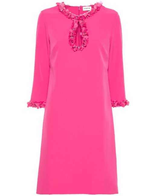 P.A.R.O.S.H. Pink Sequin-detail Crepe Dress