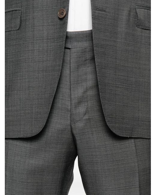 Canali Gray Three-Button Check Suit for men