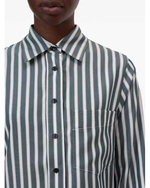 Closed Blue Cropped Shirt