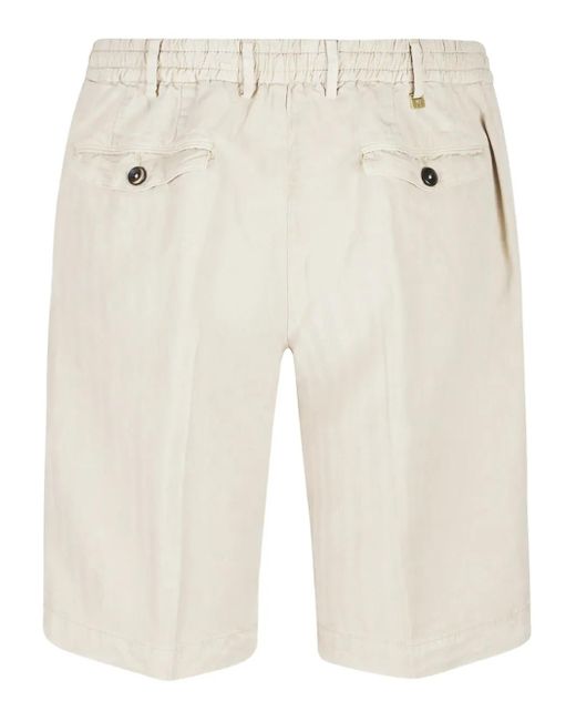 PT Torino White Pleated-Detailing Shorts for men