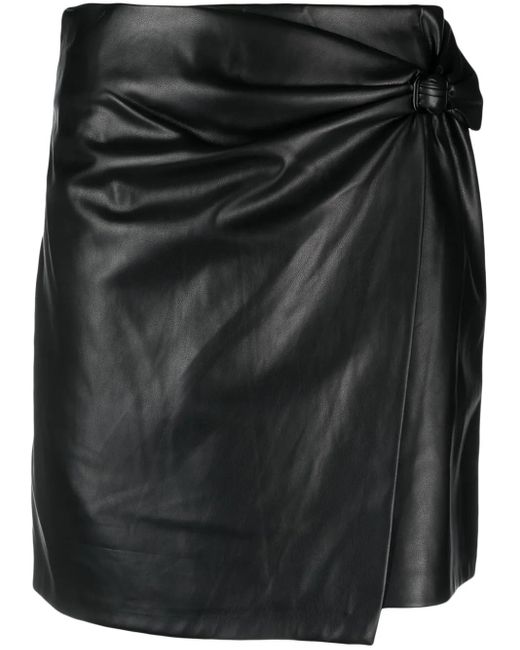 DKNY Black Halbhoher Minirock Im Wickelstil