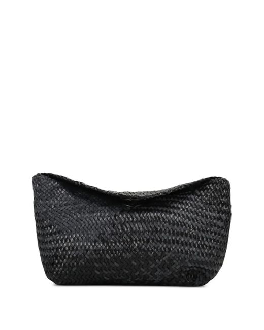 Dragon Diffusion Black Corsina Woven Leather Shoulder Bag