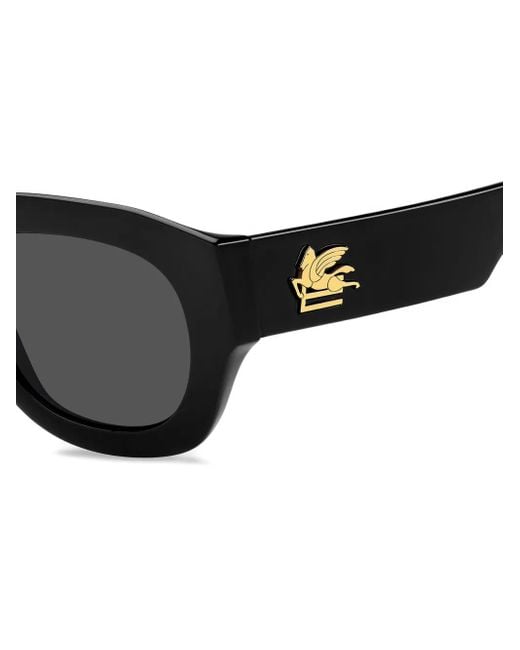 Etro Black Logo-Embellished Square Sunglasses