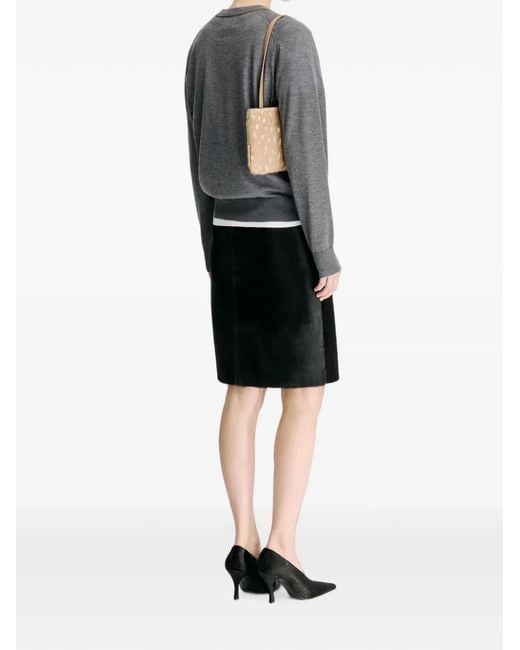 Loulou de Saison Black Debi Pony-Effect Leather Short Skirt