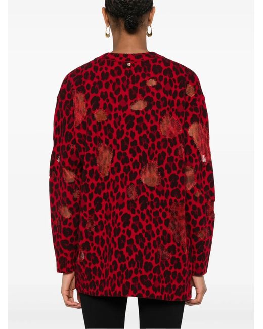 Versace Blazer Met Luipaardprint in het Red