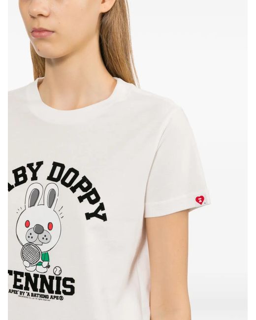AAPE BY A BATHING AP White Graphic T-Shirt