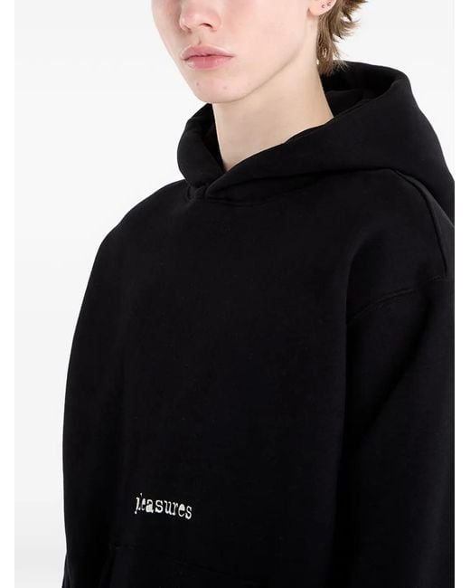 Pleasures Black Logo-Print Hoodie for men
