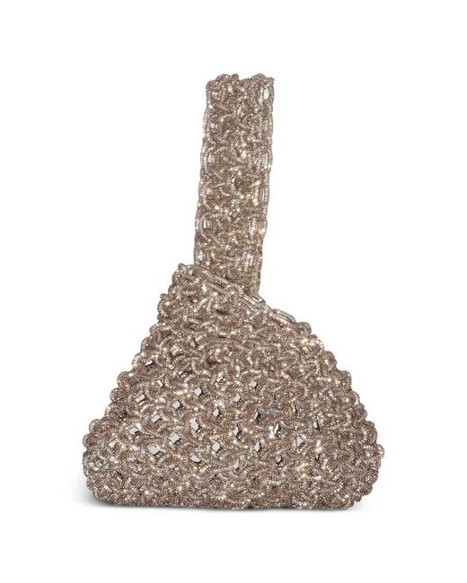 HIBOURAMA Natural Niky Crystal-Embellished Tote Bag