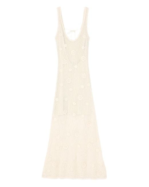 Robe En Maille À Coupe Longue Sandro en coloris White