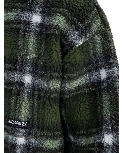 Gramicci Karierte Fleecejacke in Green für Herren
