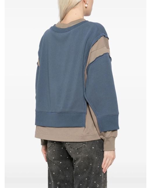 Undercover Gray Contrast-Panel Cotton Sweatshirt