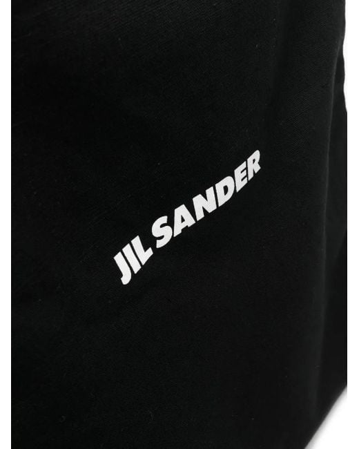 Jil Sander Black Tote Bag With Logo Print