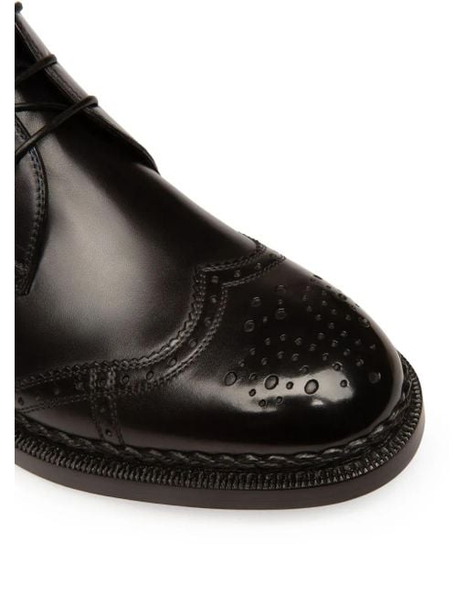 Bally Black Oktavio Leather Brogue Boots for men