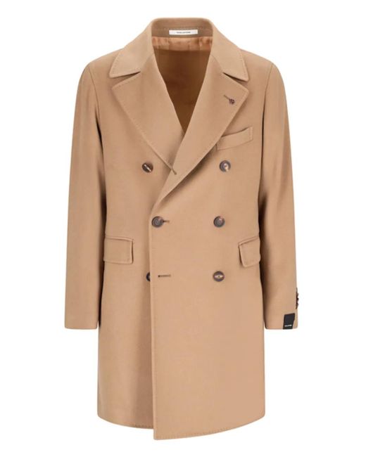 Tagliatore Natural Double-Breasted Button Coat for men