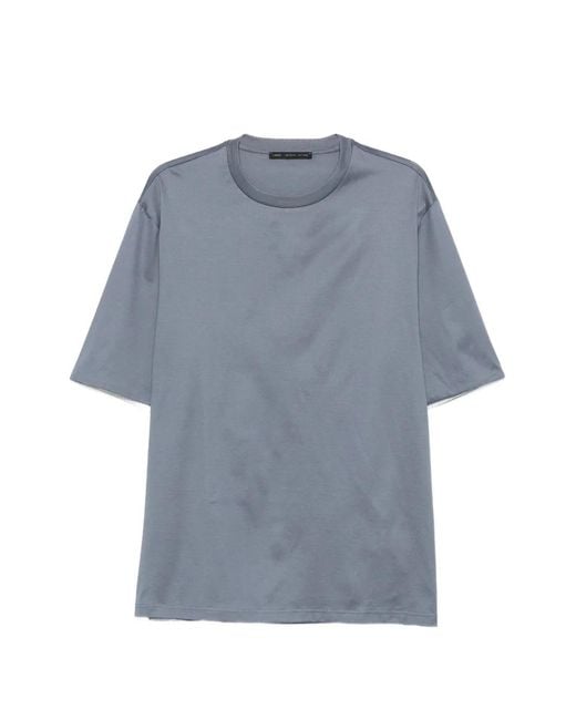 Low Brand Blue Crew-Neck Short-Sleeve T-Shirt for men