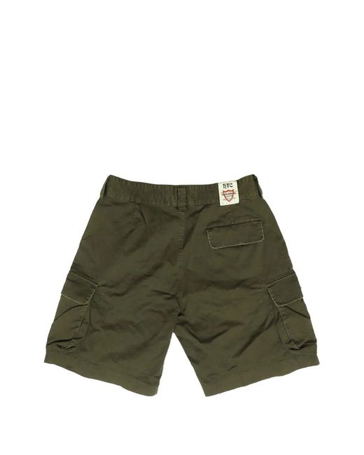 HTC Green Belt-Loop Cargo Shorts for men