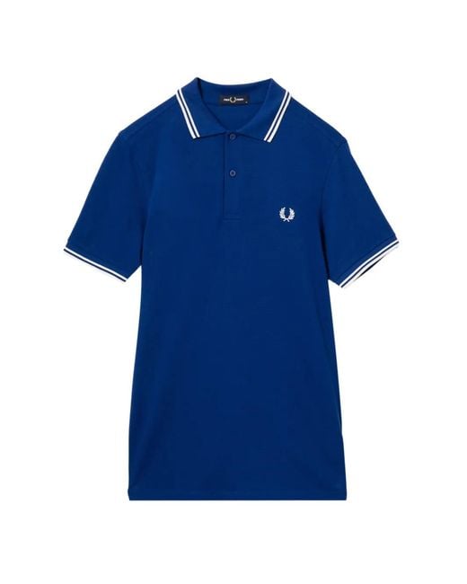 Fred Perry Blue Logo-Embroidered Polo Shirt for men