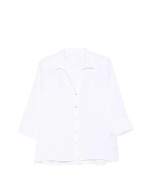 120% Lino White Buttoned Shirt