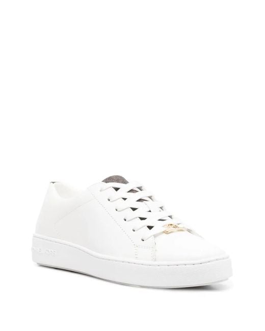MICHAEL Michael Kors White Keaton Monogram-Panel Sneakers