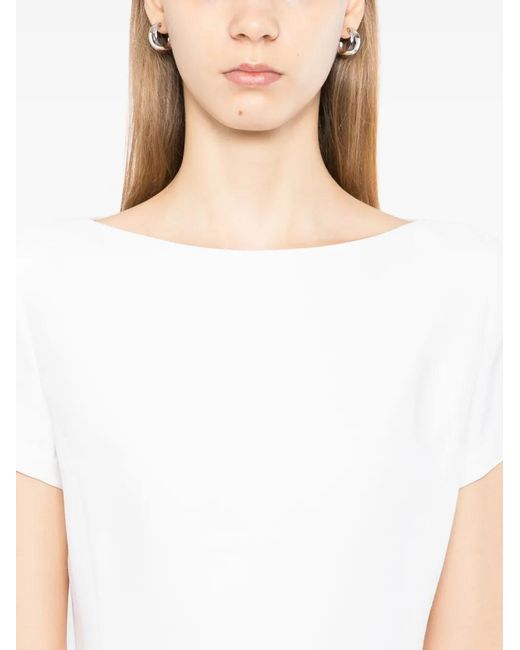 JNBY White Boat-Neck Mini Dress