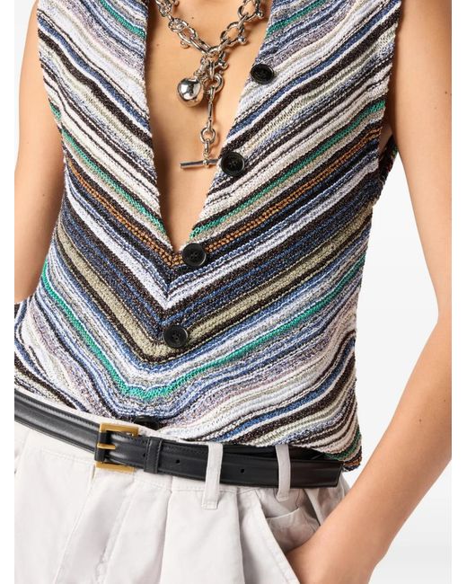 Missoni Gray Striped-Pattern Top