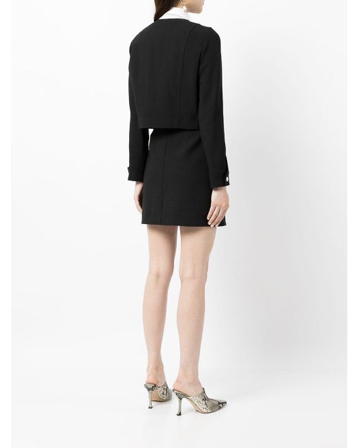 collarless cropped jacket