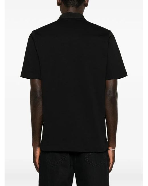 Rhun Black Logo-Embroidered Polo Shirt for men