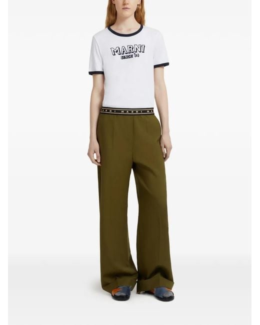 Marni Green Virgin Wool Pants