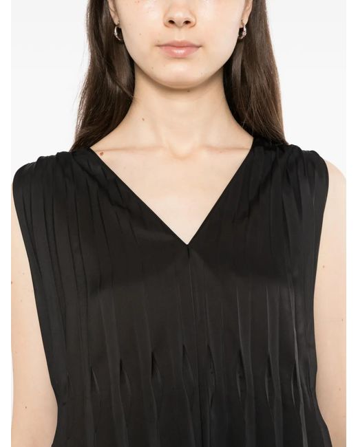 JNBY Black Draped Pleated Dress