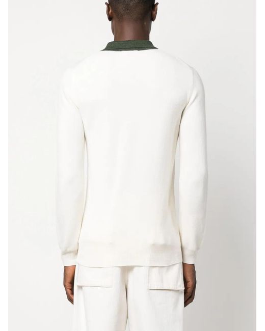Autry White Logo-Embroidered Contrast-Collar Polo Shirt