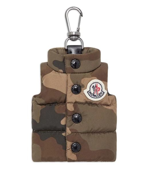 Moncler Brown Puffer-Vest Keychain for men