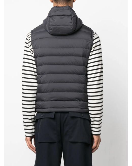 Moorer Black Zipped Hooded Gilet for men
