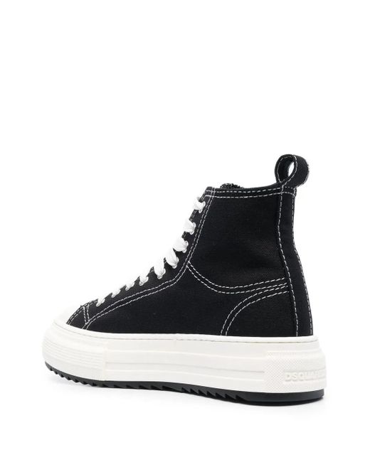 DSquared² Black Platform-Sole High-Top Sneakers