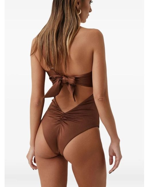 SOFIA ERHAN Brown Gaia Cut-Out Swimsuit