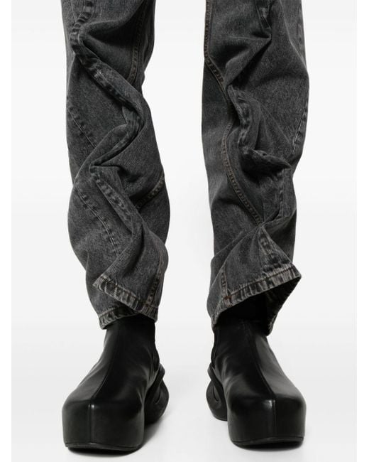 Y. Project Halbhohe Evergreen Wire Straight-Leg-Jeans in Gray für Herren