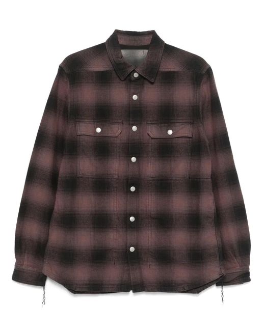 メンズ Rick Owens チェック シャツ Black