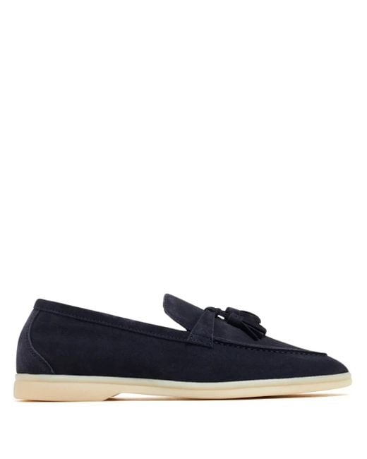 Scarosso Blue Leandra Suede Loafers
