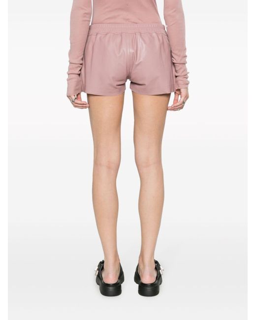 Rick Owens Pink Fog Boxers Leather Shorts