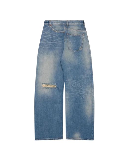 MM6 by Maison Margiela Blue Twist Distressed Panelled Jeans