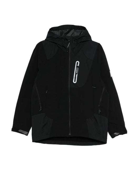 And Wander Black Hooded Zip Coat for men