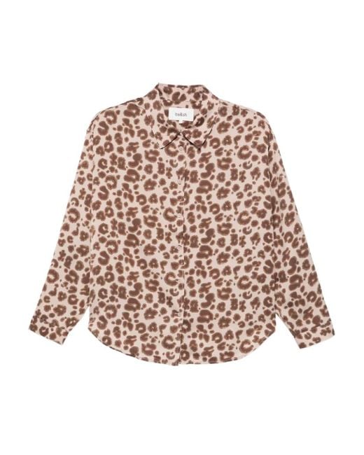 Ba&sh Natural Hemd mit Leoparden-Print