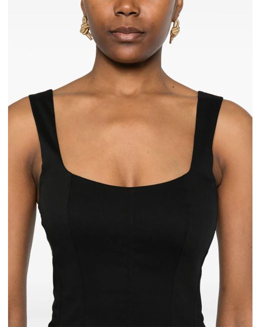 Patrizia Pepe Poplin Mini Dress Black