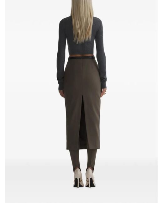 Mugler Black Cashmere Cropped Polo Top