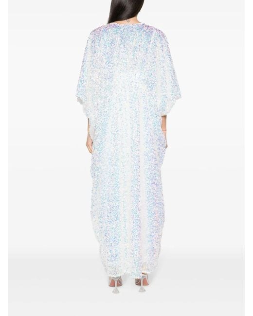 Baruni Blue Lily Sequinned Maxi Dress