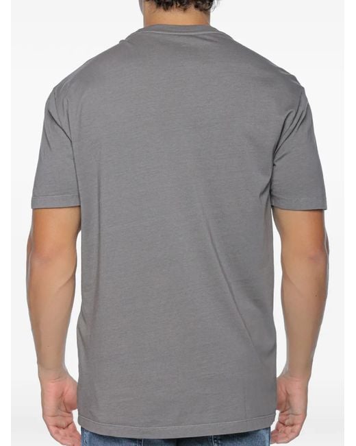 ARMANI EXCHANGE Gray Logo-Embroidered T-Shirt for men