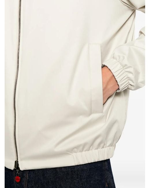 Kiton Blue Zip-Up High-Neck Jacket for men